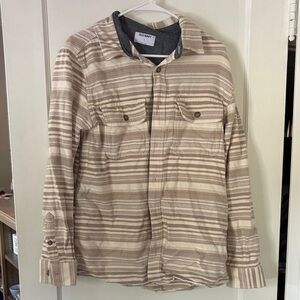 Old Navy Beige and Cream Striped Shirt
